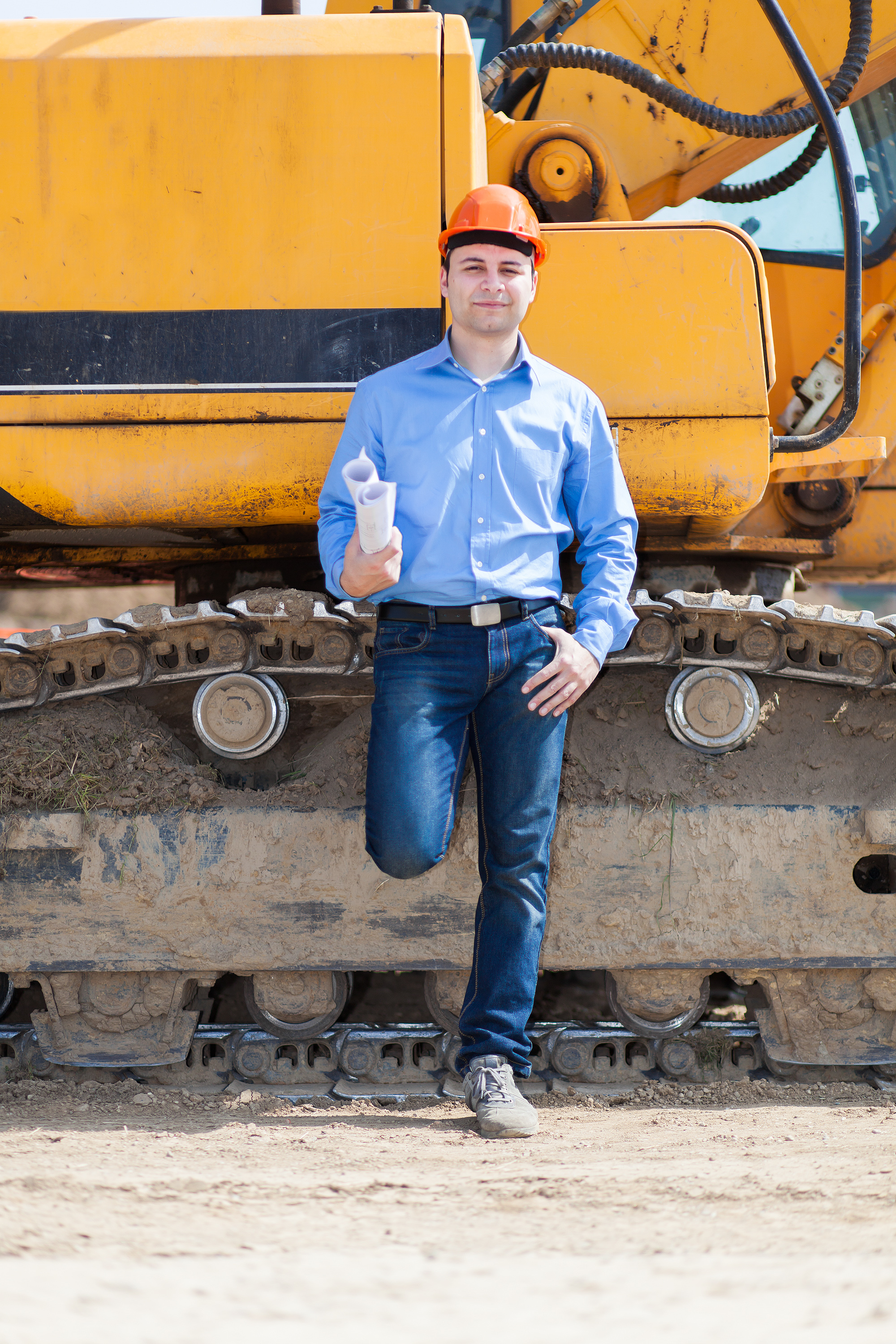 portrait of worker in a construction site